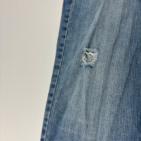 Vintage Guess Womens Distressed Jeans Blue Sz 34 Light Holes Straight Leg Denim - Picture 4 of 11
